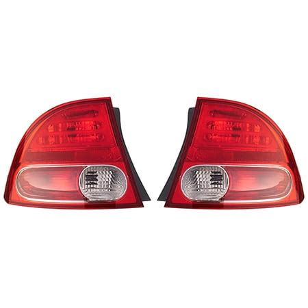 For 2006 2008 Honda Civic Pair Rear Tail Lights Driver And Passenger