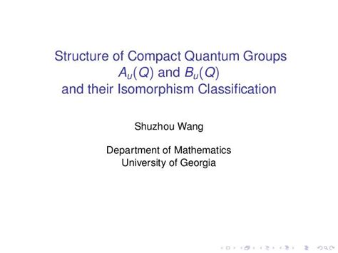 Pdf Structure Of Compact Quantum Groups Auq And Buq And Their