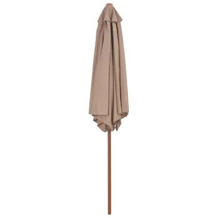 Vidaxl Parasol Met Houten Paal Cm Taupe