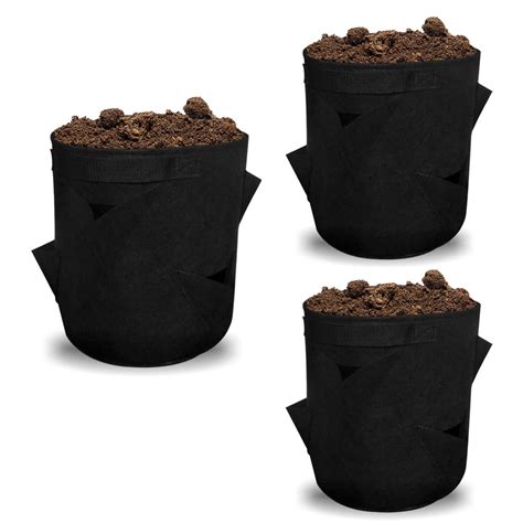 3Pcs Sac à Plantes Sac de Plantation avec Poignées Kit de Jardinière