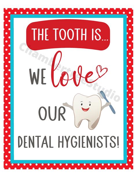 Dental Hygienist Week Sign Printable Dental Appreciation Sign 8x10