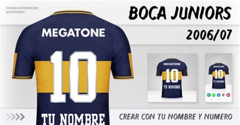 Crea tu camiseta Boca Juniors 2006 07 con tu Nombre y Número Camiseta