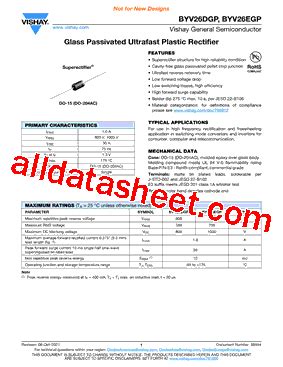 Byv Egp Datasheet Pdf Vishay Siliconix