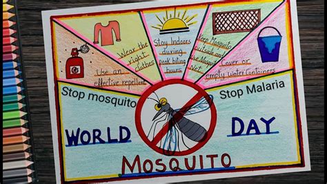 World Mosquito Day Poster Drawing Step By Step L Mosquitoes Awareness