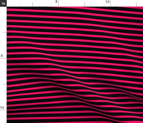 Color Block Hot Pink Black Stripes Fabric Spoonflower