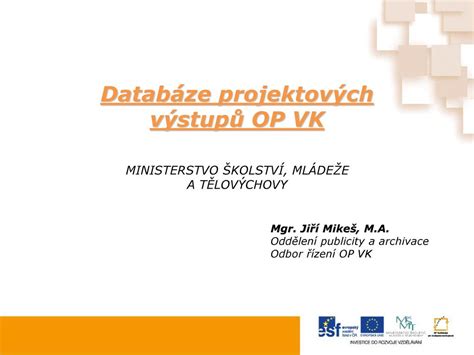 Databáze projektových výstupů OP VK ppt stáhnout