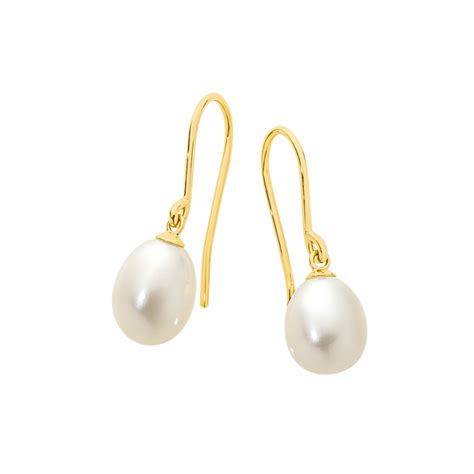 9ct Gold Pearl Drop Earrings Earrings Goldmark Au