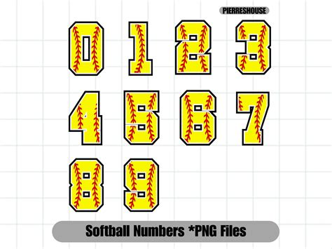 Softball Font, Softball Numbers, Softball Stitch, Softball Font Png ...