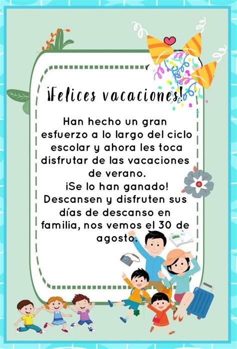 Vacaciones De Verano Para Los Alumnos Feliz Inicio De Clases