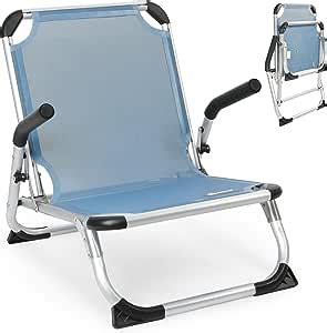 Homecall Fauteuil De Plage Pliable En Aluminium Bleu Amazon Fr Jardin