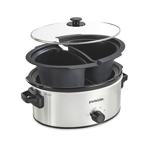 Best Buy Proctor Silex 6 Quart Double Dish Slow Cooker SILVER 33563