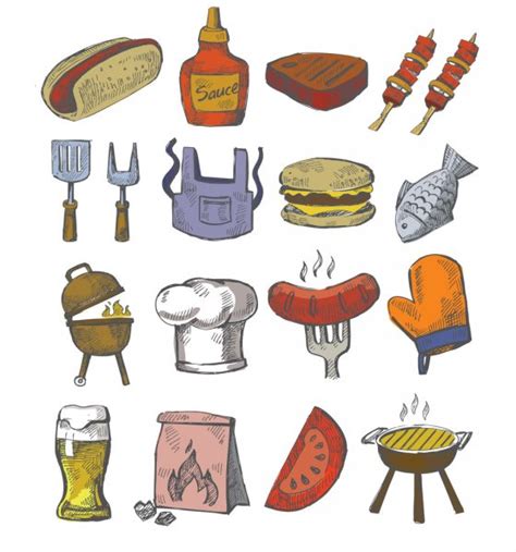 Barbecue Icons — Stock Vector © Bioraven 13940106