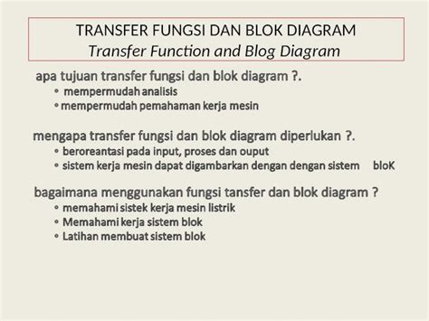 Ppt Fungsi Transfer Dan Blok Diagram Pdfslide