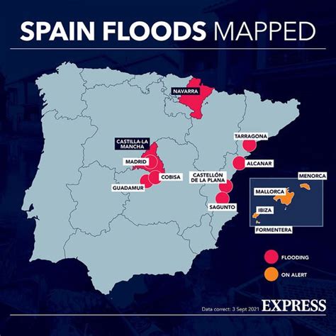 Spain floods MAPPED: Holiday hotspots under threat of submerging during ...