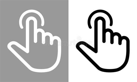 Touch Screen Or Touchscreen Finger Hand Press Stock Vector