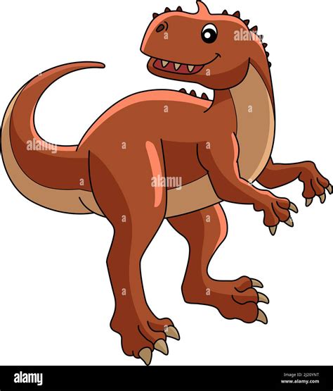 Rajasaurus Dinosaurio Dibujos Animados De Colores Clipart Imagen Vector De Stock Alamy