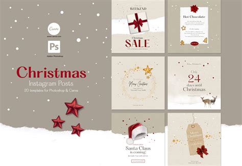 CHRISTMAS Instagram Posts | Social Media Templates ~ Creative Market