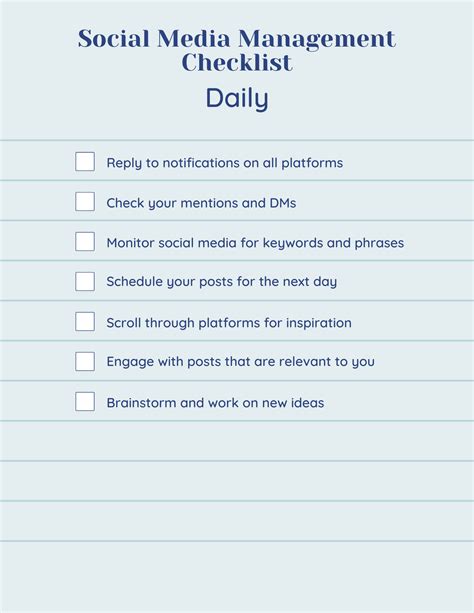 A Daily Weekly Monthly Social Media Checklist BusinessHatch News