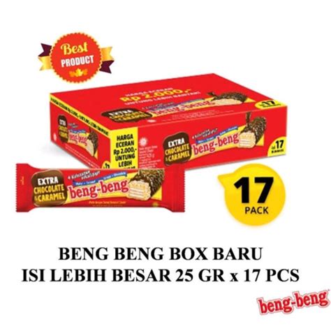 Wafer Beng Beng Coklat Crispy Wafer Caramel Chocolate Bengbeng Pack