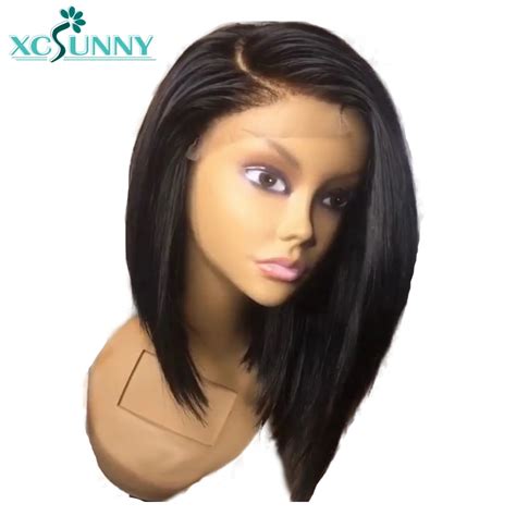 Xcsunny Short Bob Glueless Full Lace Human Hair Wigs With Baby Hair