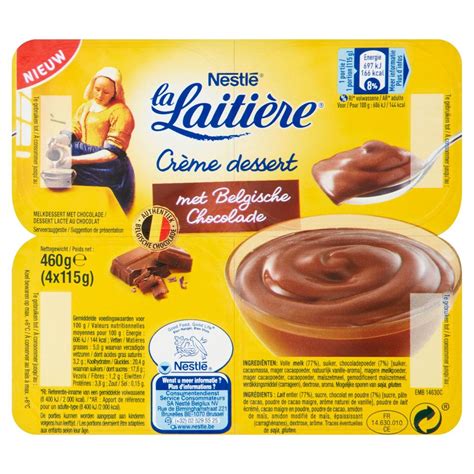 La Laitière Crème Dessert au Chocolat Belge 4 x 115 g Carrefour Site