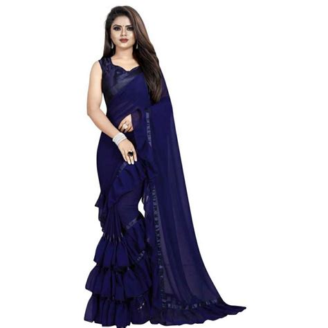 Buy Ruffle saree at Rs. 700 online from Fab Funda fancy sarees : 419