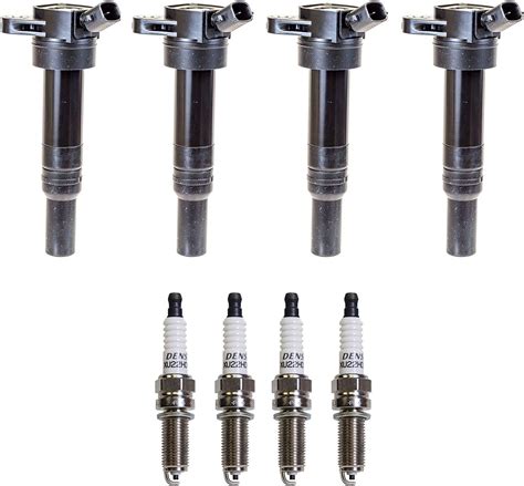 Denso 4 Ignition Coils And 4 U Groove Design Spark Plugs 035 Kit For Hyundai Kia