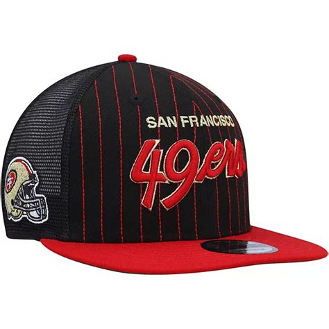 Mens New Era Blackscarlet San Francisco 49ers Pinstripe 9fifty