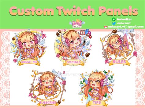 Do Custom Detailed Twitch Panels By Aniwalker Fiverr