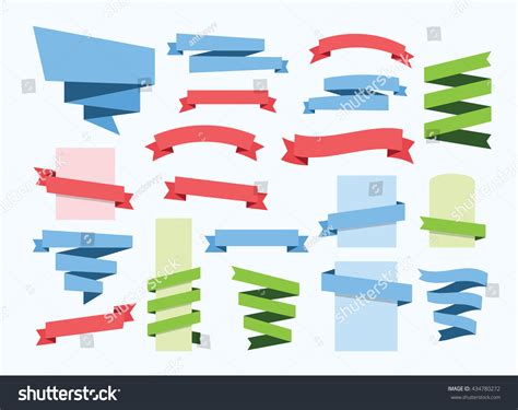 Ribbon Banner Set Vector Clipart Collection Stock Vector (Royalty Free ...