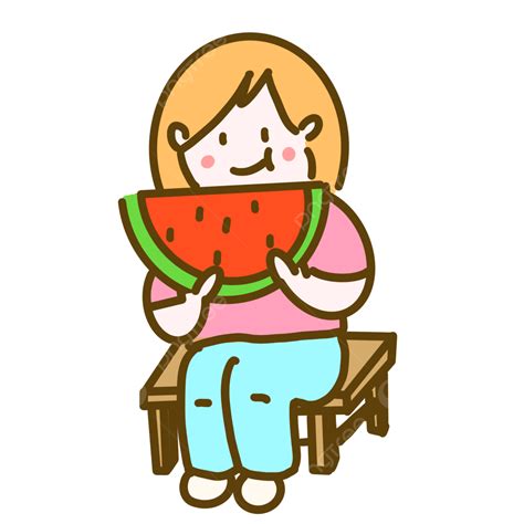 Eat Watermelon Clipart Hd Png Girl Eating Watermelon Beginning Of