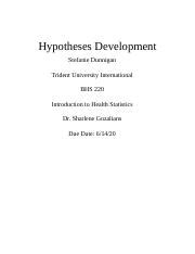 Bhs Mod Slp Docx Hypotheses Development Stefanie Dunnigan