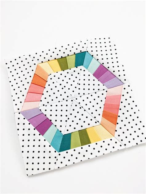 Geo Hexie Foundation Paper Piecing Pattern Geometric Hexagon Digital Fpp Modern Quilt Block