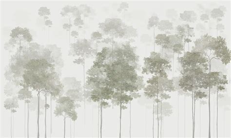 Papier Peint Arbres Verts Fragiles Nr U Magasin En Ligne Uwalls Fr