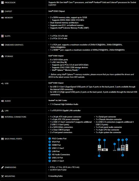 Buy MSI B360M Pro-VH Motherboard [B360M-PRO-VH] | PC Case Gear Australia