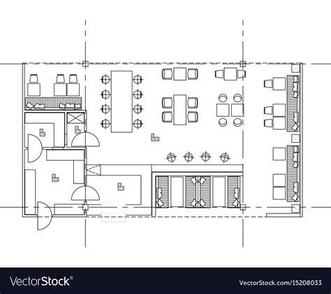 Standard furniture symbols used in architecture Vector Image