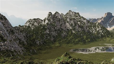 Mountains Blender Procedual Material 3d Model Cgtrader