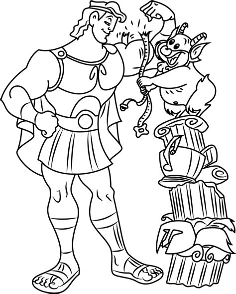 Hercules With Phil Coloring Page Free Printable Coloring Pages