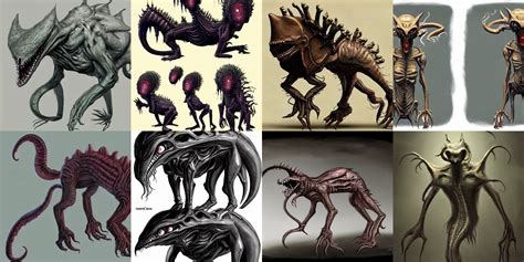 Concept Art Of Quadruped Alien Creature Realistic Stable Diffusion