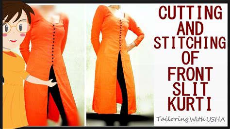 How To Make Designer Front Slit Kurti Cutting Stitching DIY