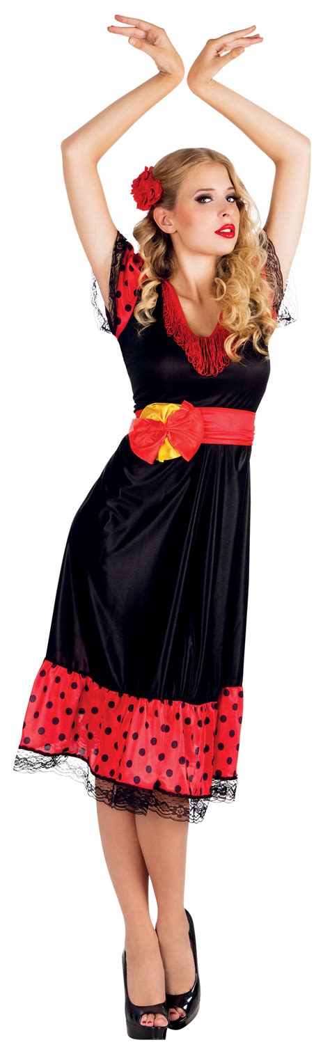 Spanish Senorita Ladies Fancy Dress Flamenco Dancer Mexican Womens