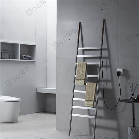 Ladder Shape Electric Towel Rail Heated Towel Warmer Rack Bathroom