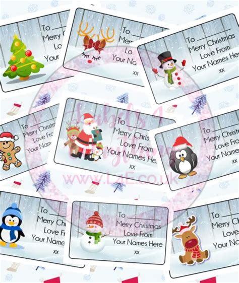 Personalised Christmas T Tags Present Stickers Labels Wrapping Xmas