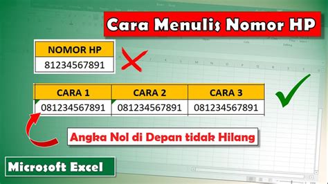 Cara Menulis Angka 0 Di Excel Agar Tidak Hilang YouTube