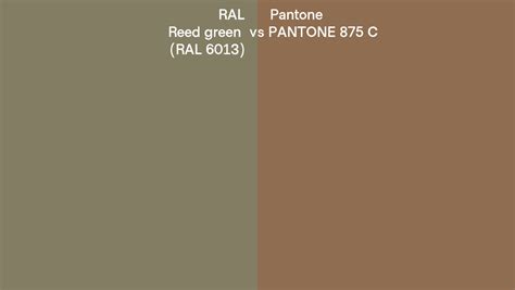 Ral Reed Green Ral 6013 Vs Pantone 875 C Side By Side Comparison