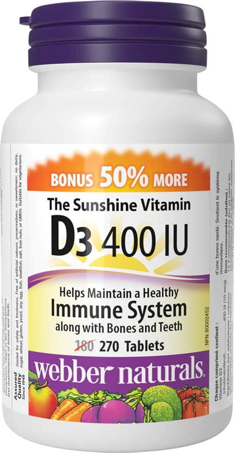 Webber Naturals Treehouse Chewable Vitamin D3 400 I U Tablet 250 S Pharmacare Online