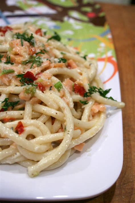 Smoked Salmon Pasta With Capers And Goat Cheese Skat Flickr