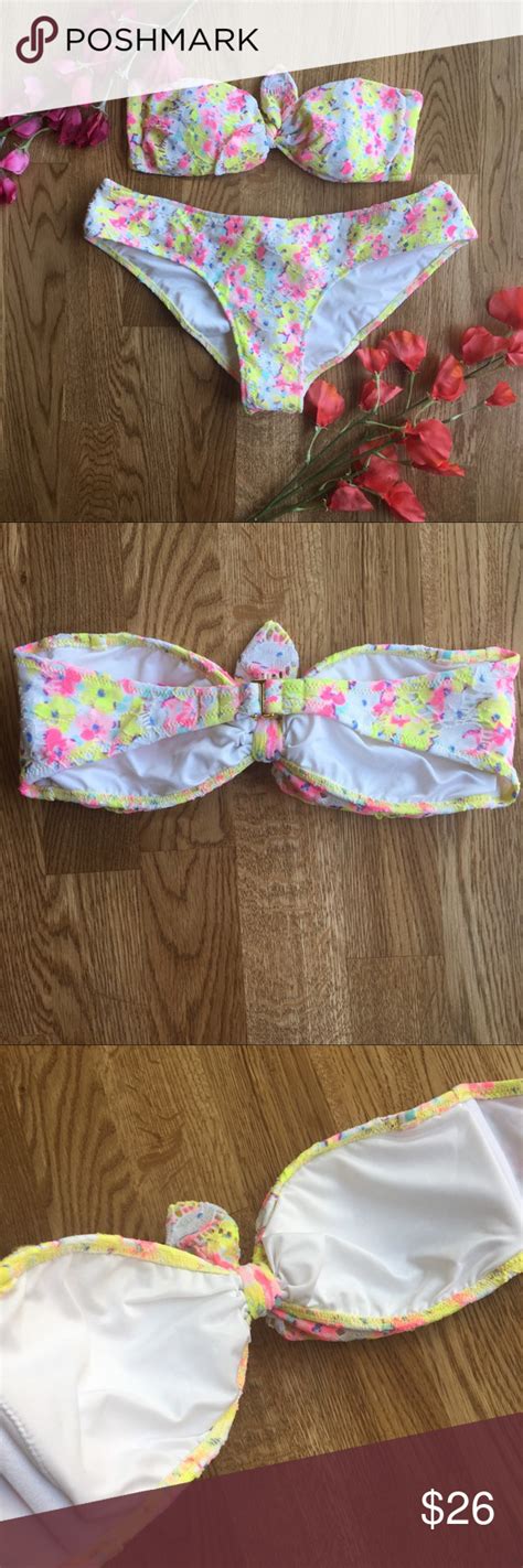 Victorias Secret Floral Bandeau Bikini Floral Bandeau Bikini