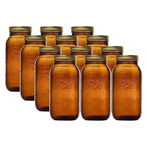 64oz Amber Mason Jars The Best Jars For Canning Preserving And Storage