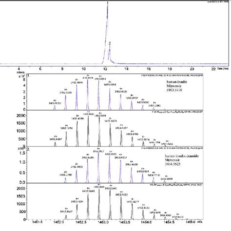 Electropherogram Of Analysis Of Human Insulin Using CE MS Top And